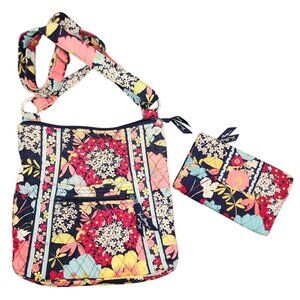 Vera Bradley Happy Snails Purse Handbag Crossbody & Full Size Wallet Set